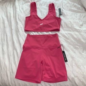 NWT set active Lollipop sport body set: dip bar and biker shorts SIZE SMALL